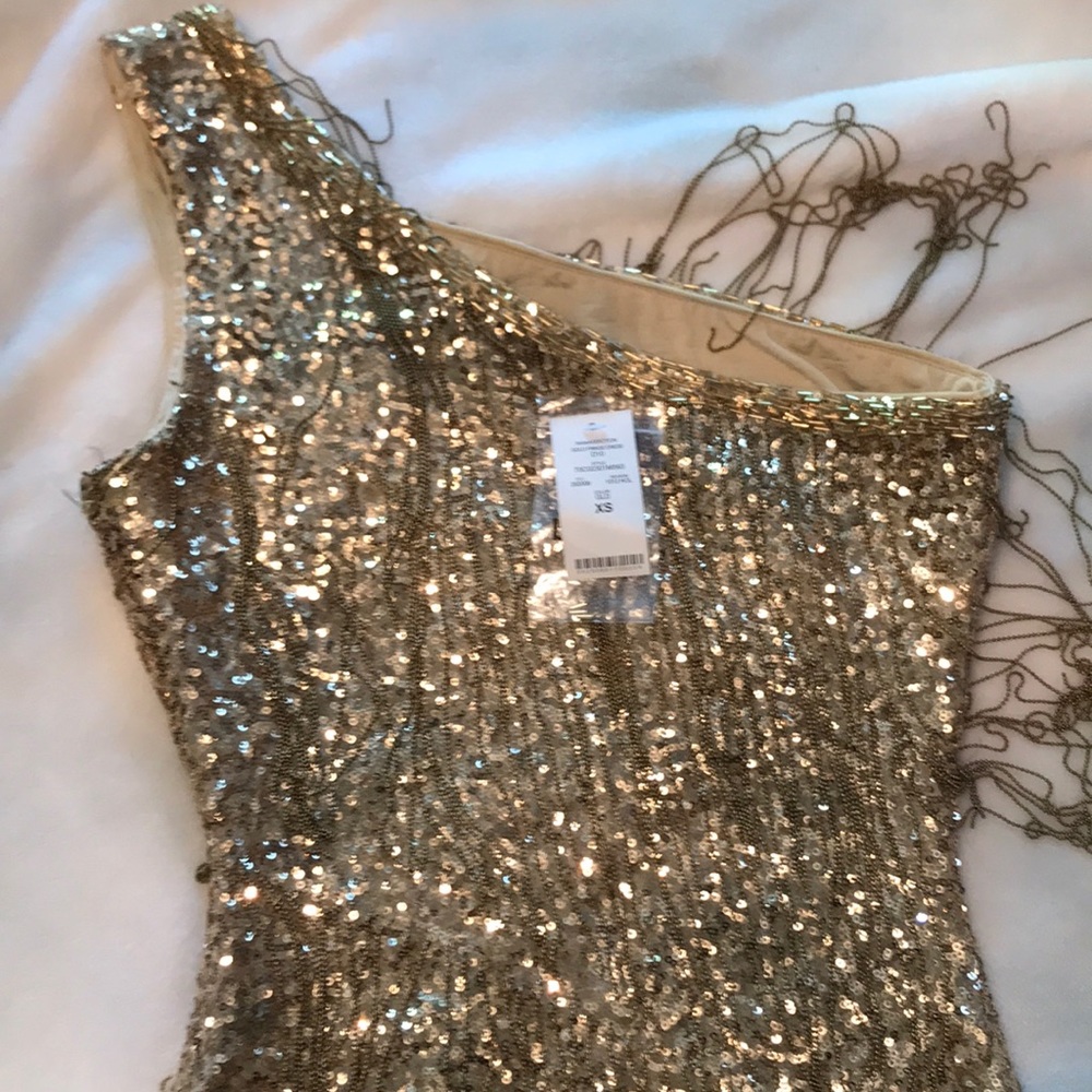 Gold sequin dress